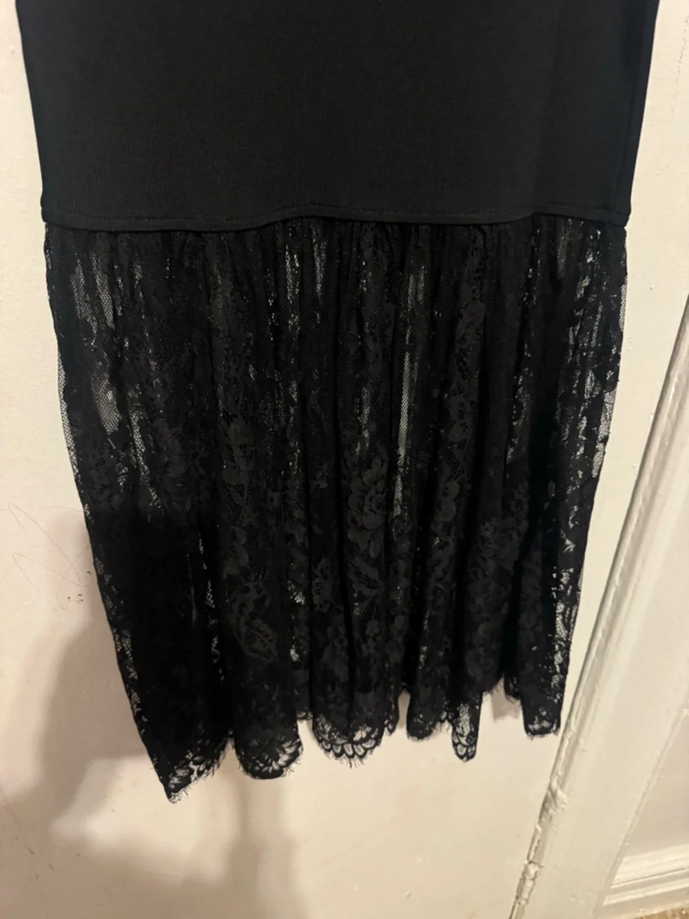 NWOT HYACINTH HOUSE TUCKERNUCK $178 Black Knit Giavanna Lace Maxi Dress XXS - Picture 11 of 13